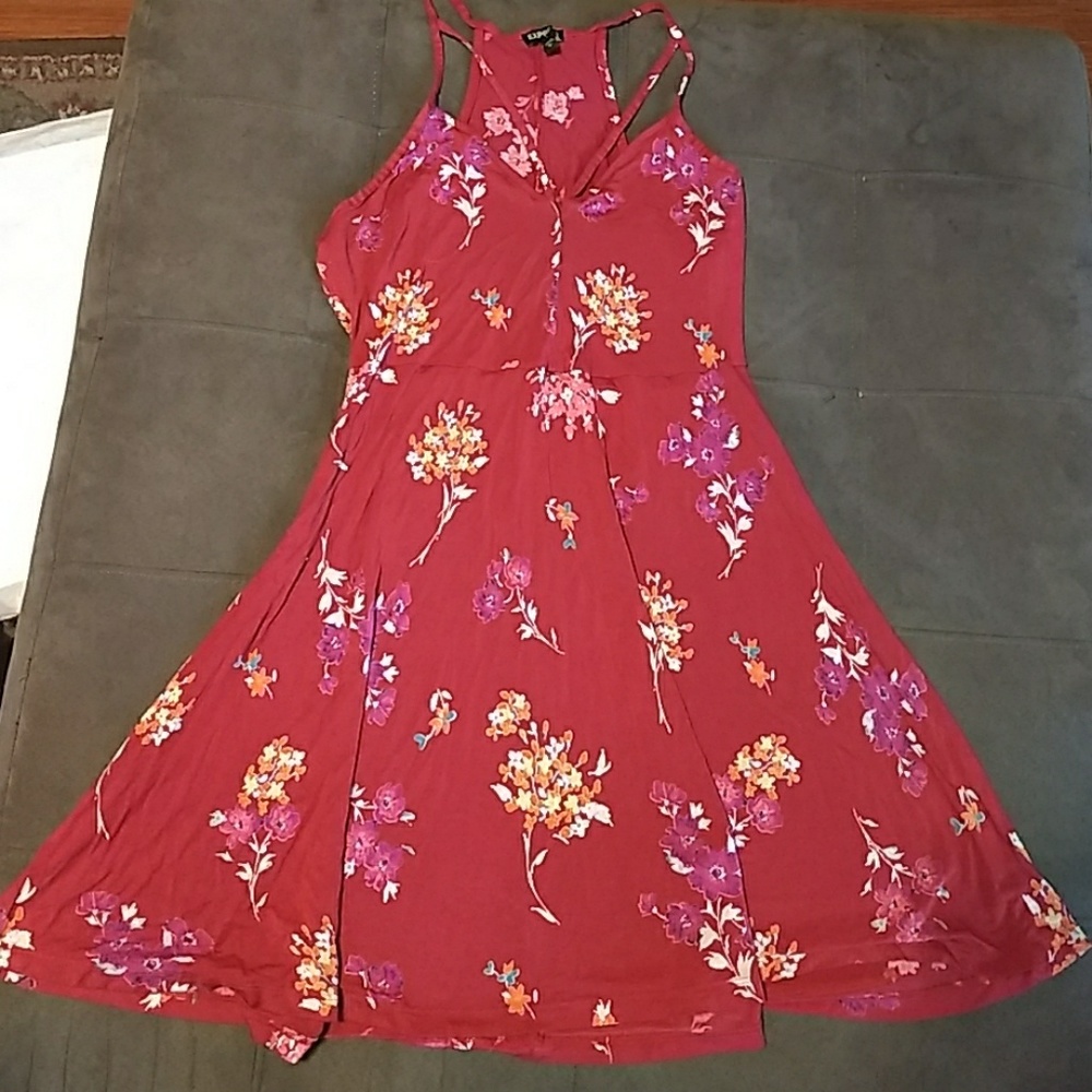 Express Red Floral Dress